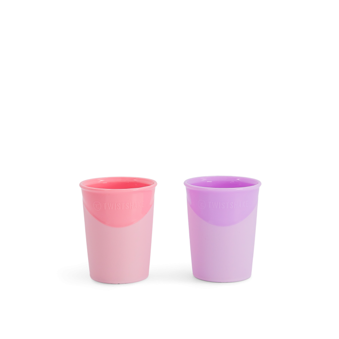 Εκπαιδευτικό Ποτήρι 170ml 6+Μηνών Pastel Pink Purple 2τμχ, Twistshake